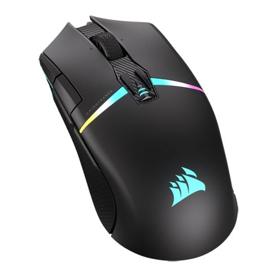 Corsair NIGHTSWORD RGB Ratón de Juego FPS/MOBA con Cable - 18.000 PPP - 10 Botones Programables - Sistema de Pesas - Compatible con iCUE - PC, Mac, PS5, PS4, Xbox - Negro