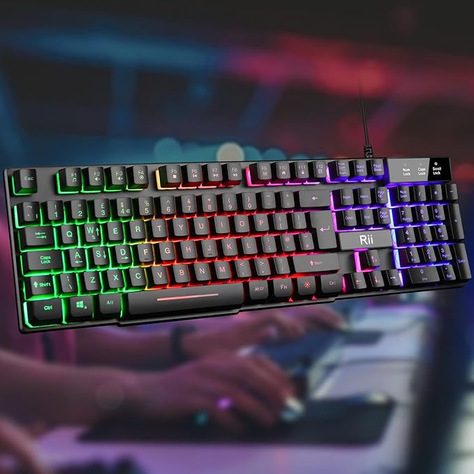Rii RK100+ – Teclado Mecánico LED Rainbow Retroiluminado