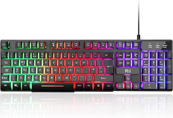 Rii RK100+ – Teclado Mecánico LED Rainbow Retroiluminado