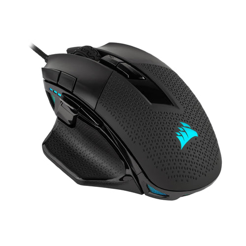 Corsair NIGHTSWORD RGB Ratón de Juego FPS/MOBA con Cable - 18.000 PPP - 10 Botones Programables - Sistema de Pesas - Compatible con iCUE - PC, Mac, PS5, PS4, Xbox - Negro