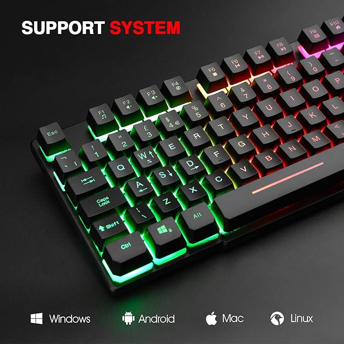 Rii RK100+ – Teclado Mecánico LED Rainbow Retroiluminado